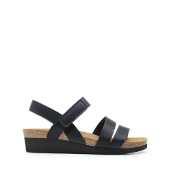 Round-Toe Low Heel Wedge Sandals