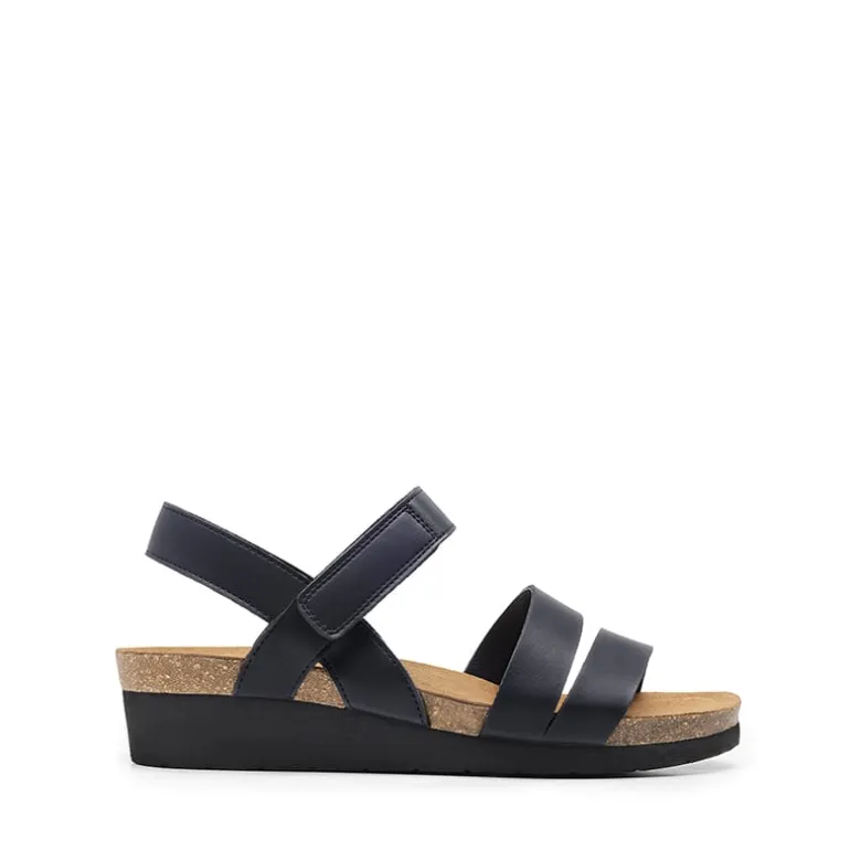Round-Toe Low Heel Wedge Sandals