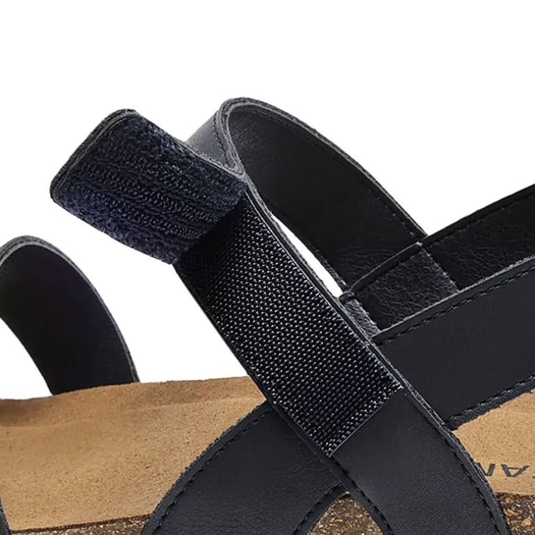 Round-Toe Low Heel Wedge Sandals