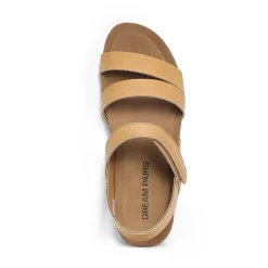 Round-Toe Low Heel Wedge Sandals