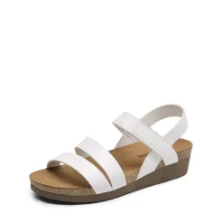 Round-Toe Low Heel Wedge Sandals
