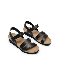 Round-Toe Low Heel Wedge Sandals