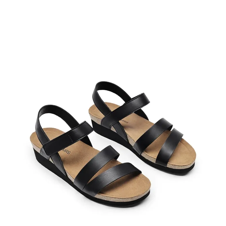 Round-Toe Low Heel Wedge Sandals