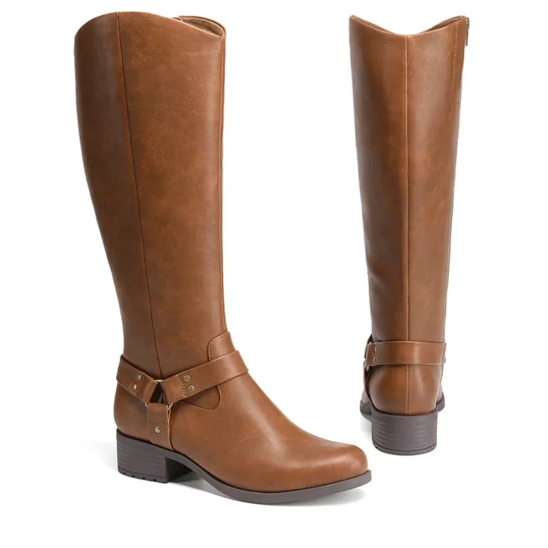 Side Zipper Buckle Riding Boots