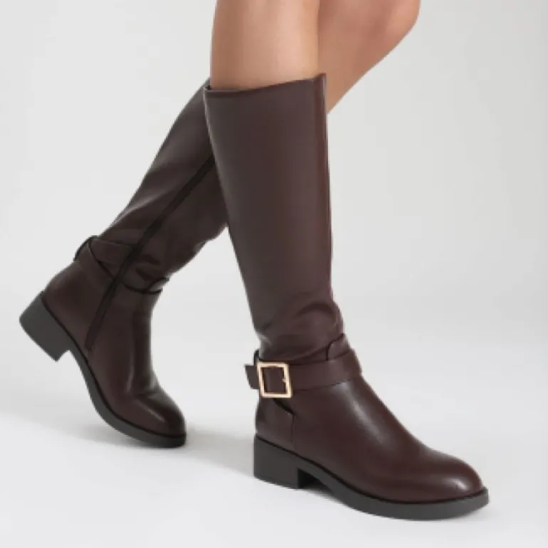 Side Zipper Knee High Riding Boots