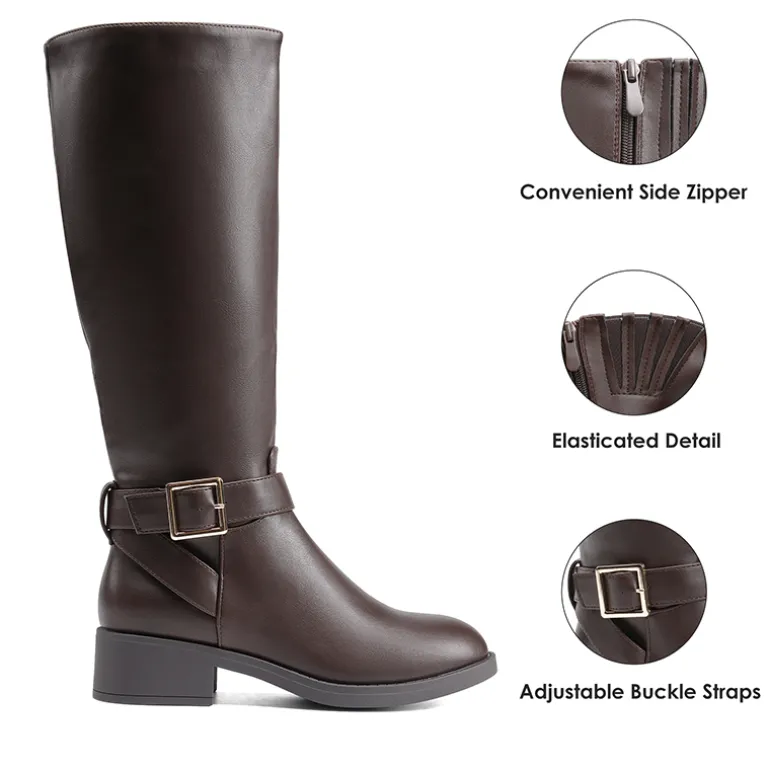 Side Zipper Knee High Riding Boots