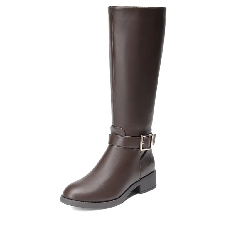 Side Zipper Knee High Riding Boots