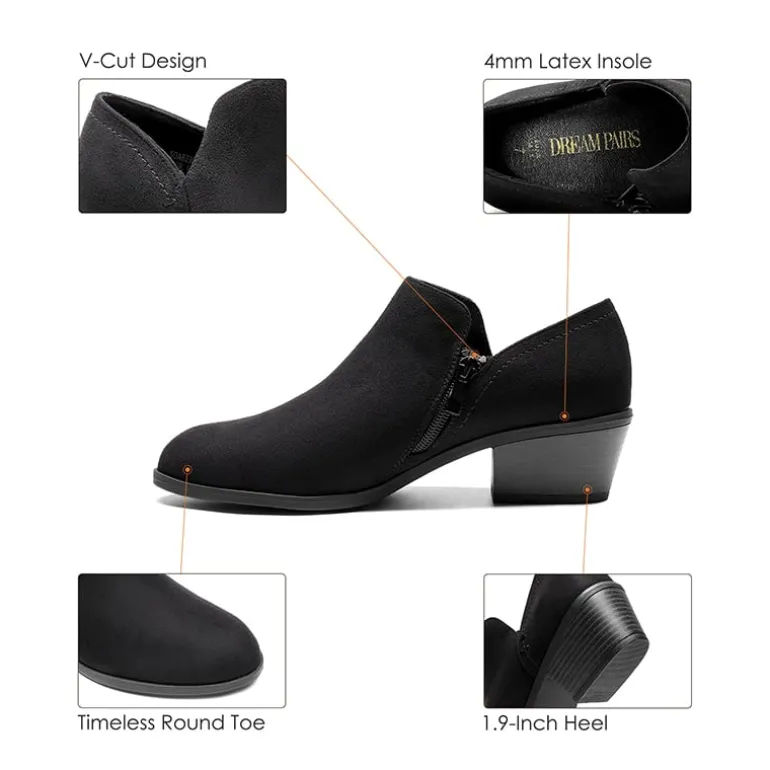 Side Zip Slip On Booties