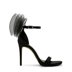 Silky Bow Ankle Strap High Stiletto Heel Sandals