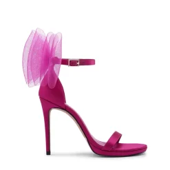 Silky Bow Ankle Strap High Stiletto Heel Sandals