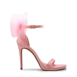 Silky Bow Ankle Strap High Stiletto Heel Sandals