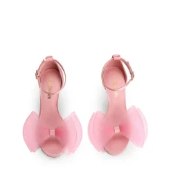 Silky Bow Ankle Strap High Stiletto Heel Sandals