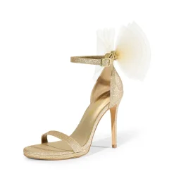Silky Bow High Stiletto Heel Sandals
