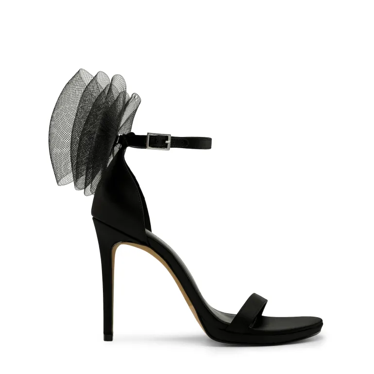 Silky Bow High Stiletto Heel Sandals