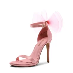 Silky Bow High Stiletto Heel Sandals