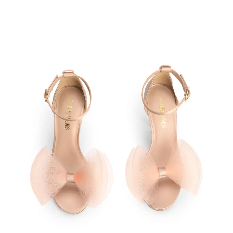 Silky Bow High Stiletto Heel Sandals