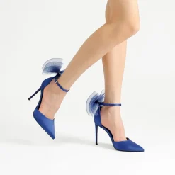 Silky Pointed Toe Bow Stiletto Heel Pumps