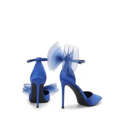 Silky Pointed Toe Bow Stiletto Heel Pumps