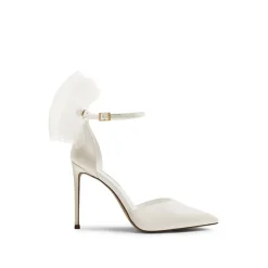 Silky Pointed Toe Bow Stiletto Heel Pumps