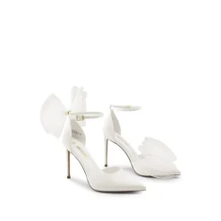 Silky Pointed Toe Bow Stiletto Heel Pumps