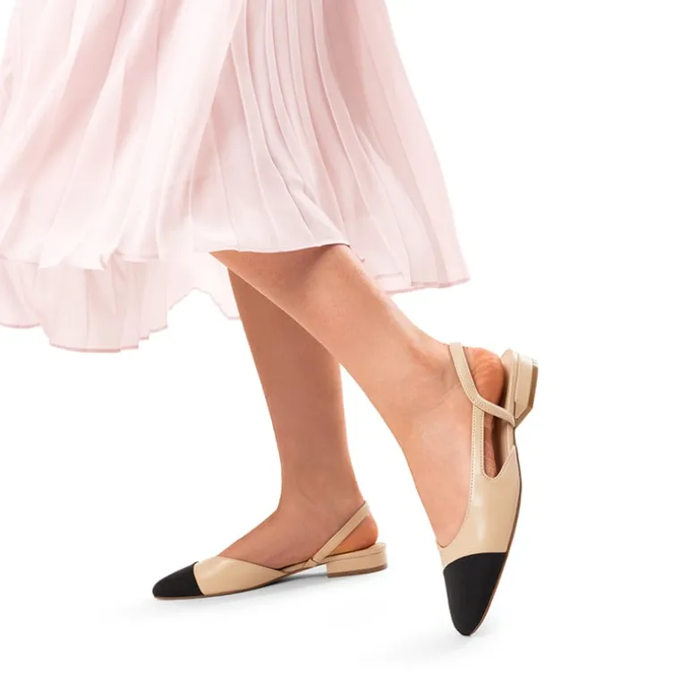 Slingback Cap Toe Flats