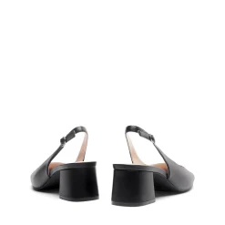 Slingback Chunky Square Toe Pumps