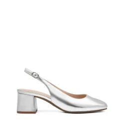 Slingback Chunky Square Toe Pumps