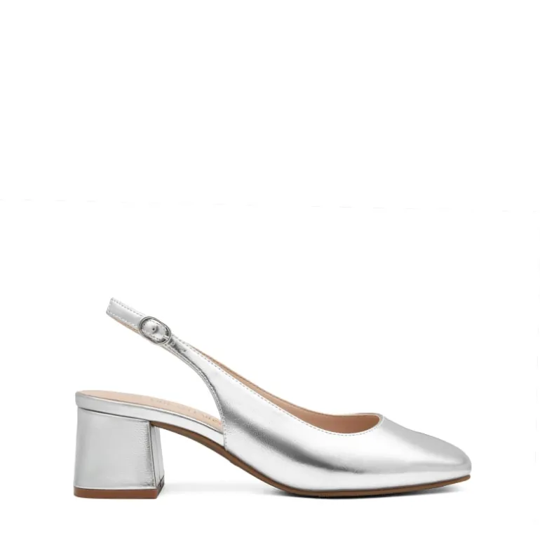 Slingback Chunky Square Toe Pumps