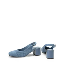 Slingback Knitted Square Toe Pumps