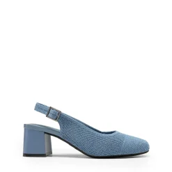 Slingback Knitted Square Toe Pumps