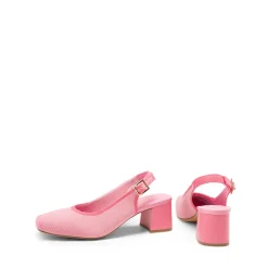 Slingback Knitted Square Toe Pumps