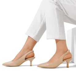 Slingback Pointed Toe Kitten Heel Pumps