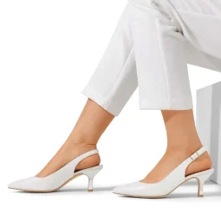 Slingback Pointed Toe Kitten Heel Pumps