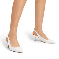 Slingback Pointed Toe Kitten Heel Pumps