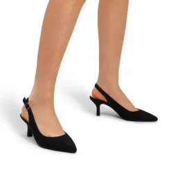 Slingback Pointed Toe Kitten Heel Pumps