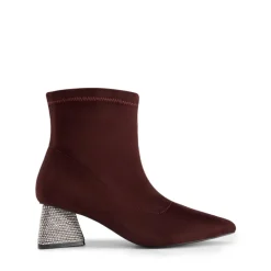 Slip-On Block Heel Suede Ankle Boots