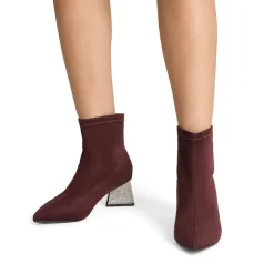 Slip-On Block Heel Suede Ankle Boots
