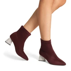 Slip-On Block Heel Suede Ankle Boots