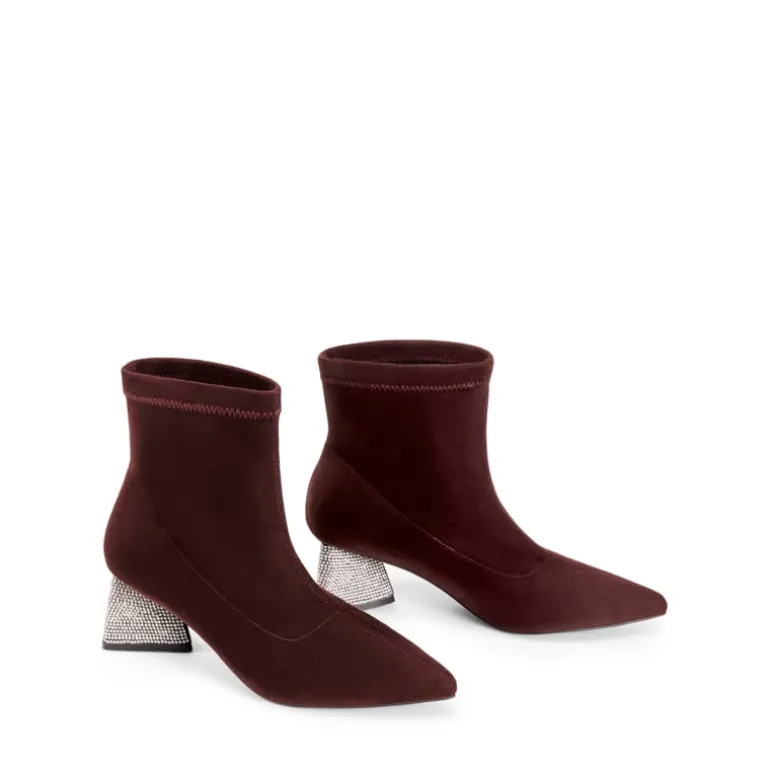 Slip-On Block Heel Suede Ankle Boots