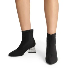 Slip-On Block Heel Suede Ankle Boots
