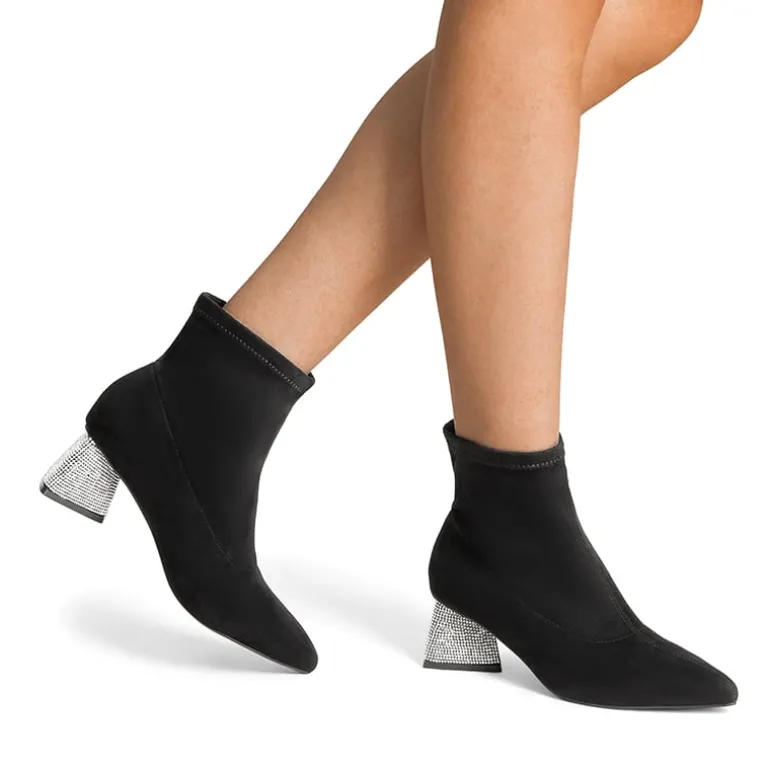 Slip-On Block Heel Suede Ankle Boots
