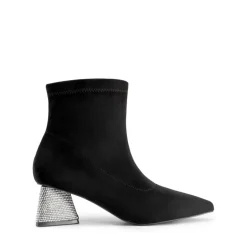Slip-On Block Heel Suede Ankle Boots