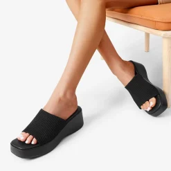 Slip on Knitted Flatform Sandals