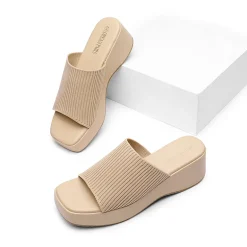 Slip on Knitted Flatform Sandals