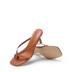 Slip-On Square Toe Thong Heeled Sandals