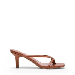 Slip-On Square Toe Thong Heeled Sandals