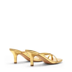 Slip-On Square Toe Thong Heeled Sandals