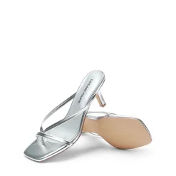Slip-On Square Toe Thong Heeled Sandals