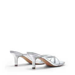 Slip-On Square Toe Thong Heeled Sandals