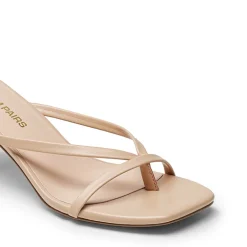 Slip-On Square Toe Thong Heeled Sandals